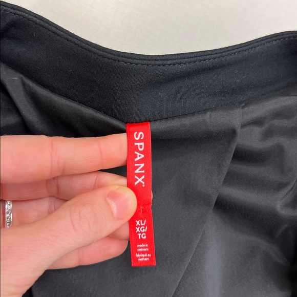 Worn 1x SPANX the perf pefect collarless blazer black comfortable ponte fabric - Picture 5 of 8